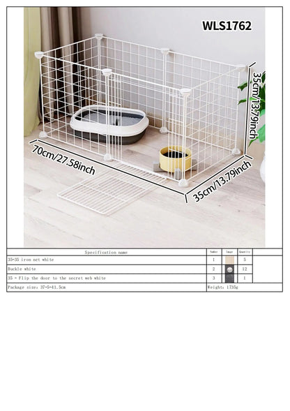 Pet Splicing Fence with Detachable Iron Mesh Gate, Isolation Barrier, Anti-Escape Gate, Indoor Fence, Easy to Assemble, Portable Cage.