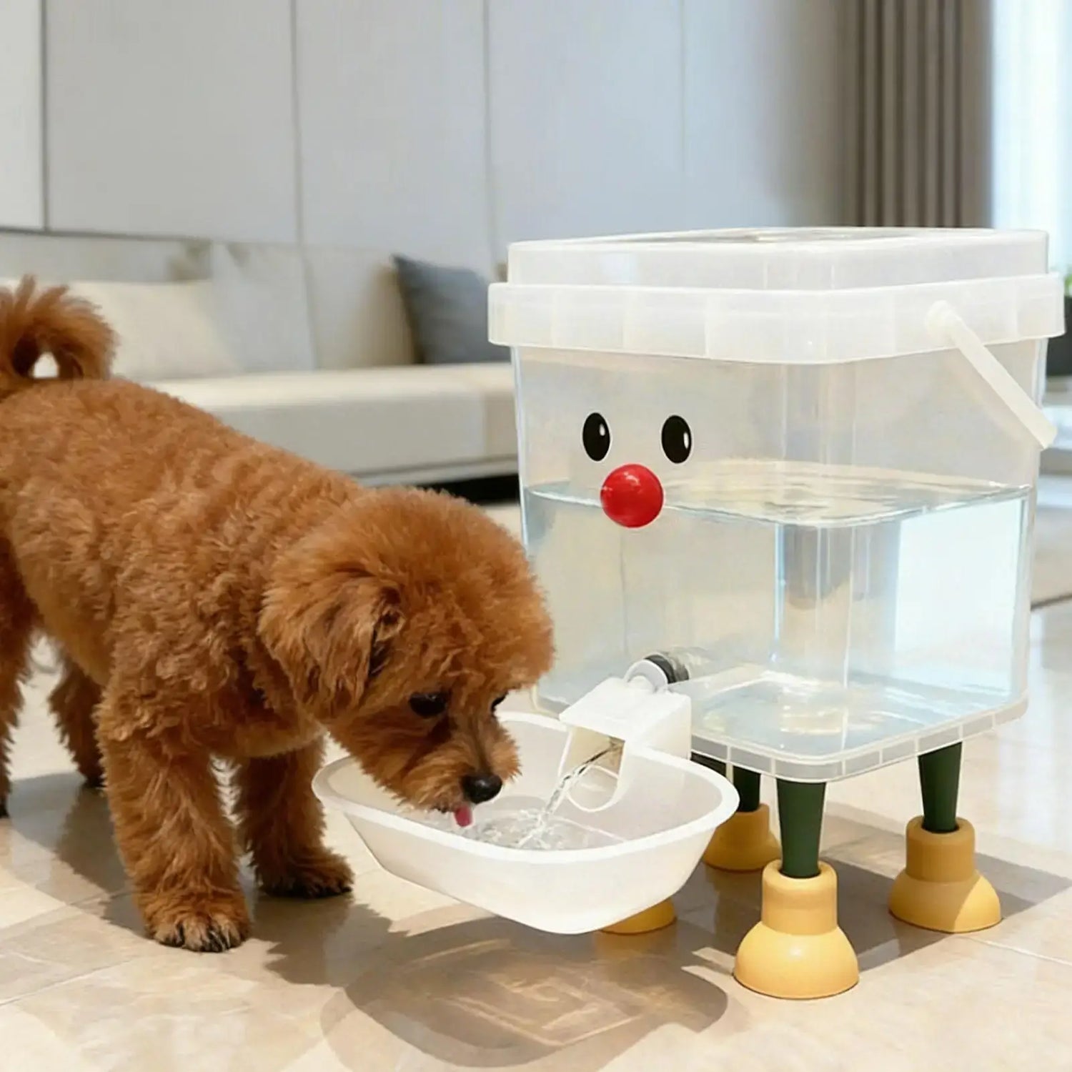automatic pet water dispenser for dogs and cats, cartoon-style home fountain bowl with 5L capacity