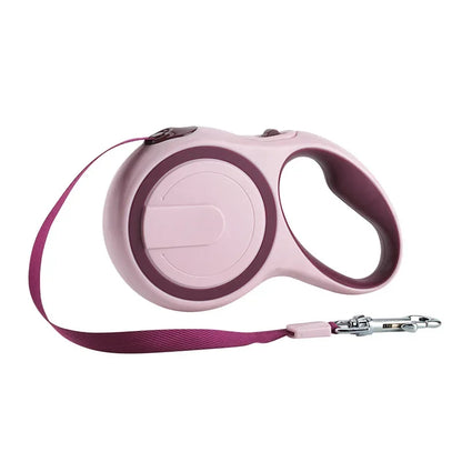 Burgundy retractable dog leash for large dogs, 8M 50KG reflective nylon leash for medium and large dogs