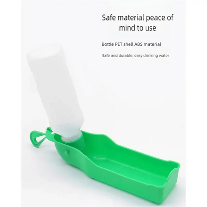 portable dog water bottle for outdoor walking and travel, leakproof green pet drinking dispenser