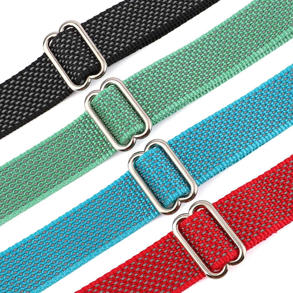 Reflective nylon dog collar with handle adjustable training collar for small medium large dogs in black green blue and red