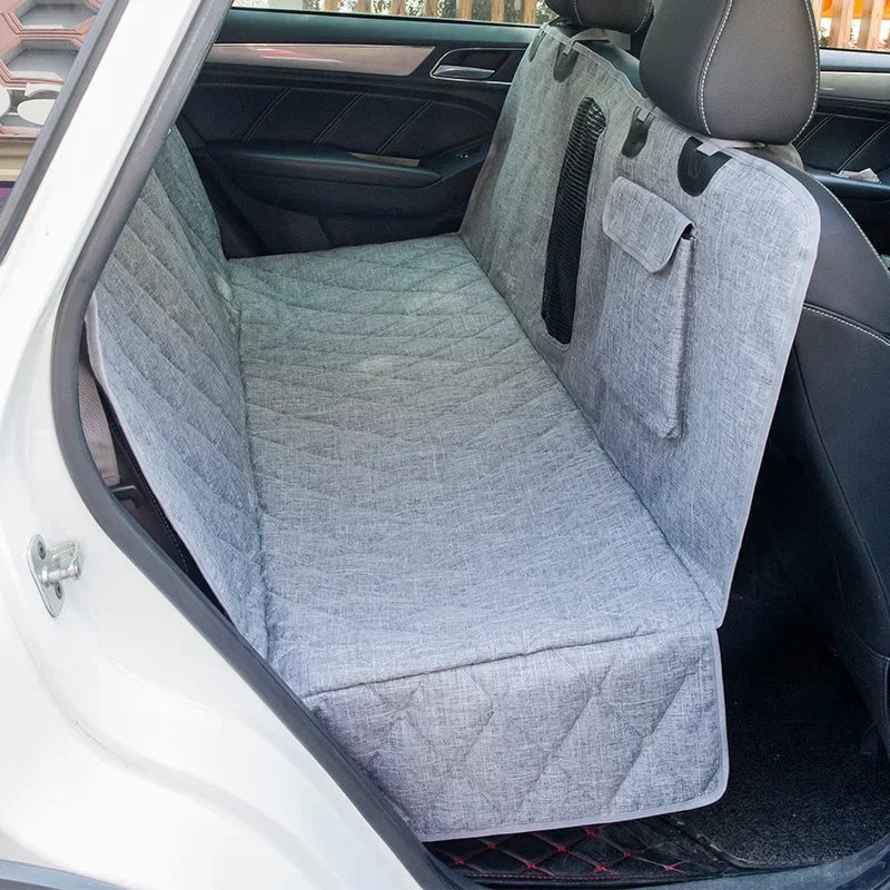 waterproof dog car seat cover for back seat hammock, durable pet car seat protector for dogs, gray