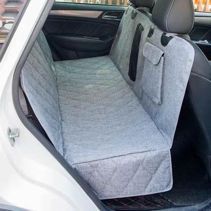 waterproof dog car seat cover for back seat hammock, durable pet car seat protector for dogs, gray