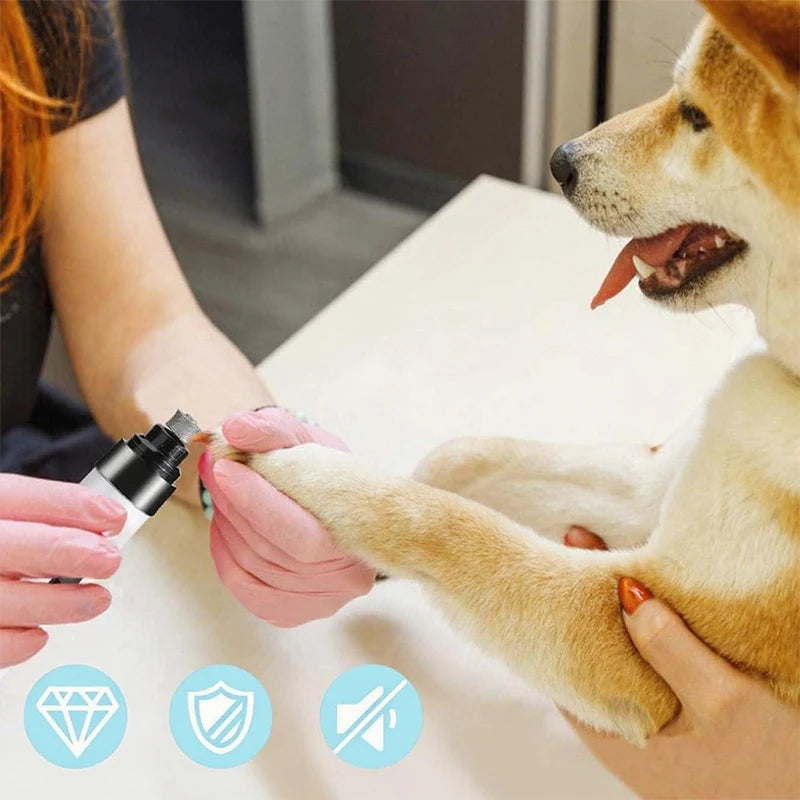 silent dog nail grinder for safe, quiet dog paw grooming at home with rechargeable USB charging