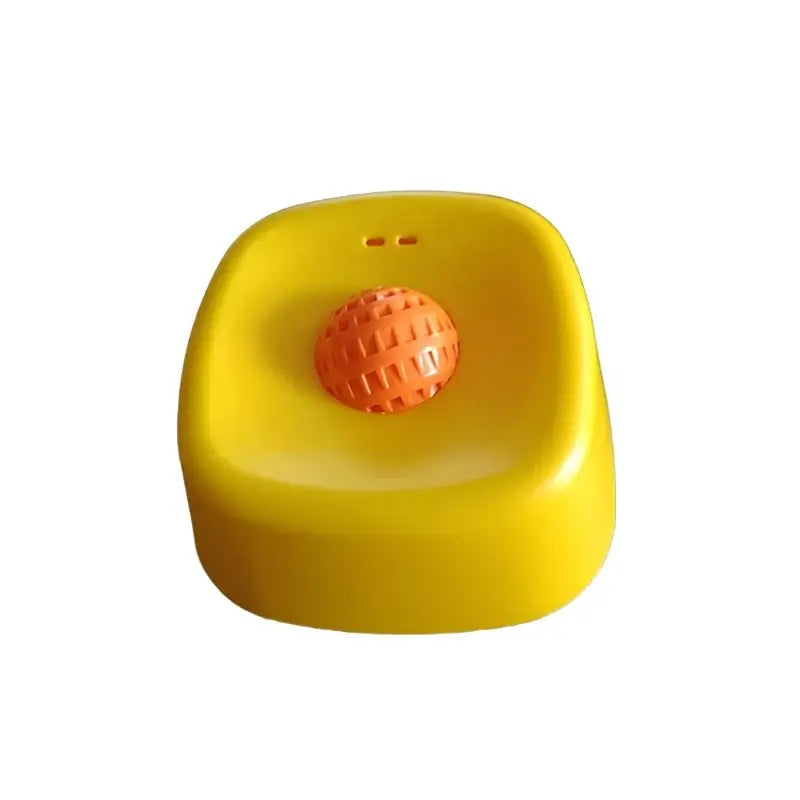 slow feeder dog lick bowl yellow XS (old) anti-slip plastic bowl with orange center for dogs, color 06