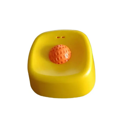 slow feeder dog lick bowl yellow XS (old) anti-slip plastic bowl with orange center for dogs, color 06