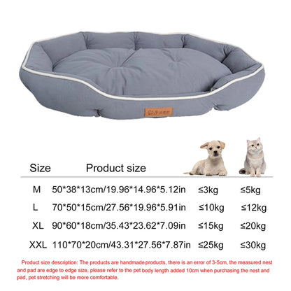 waterproof square dog bed for large dogs, oval gray, thickened cushioned pet sofa with non-slip base