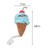Blue ice cream plush squeaky dog chew toy, 18cm x 7cm, fleece dog chew toy for small medium dogs, ships from China Mainland
