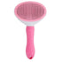 Pink self cleaning pet hair remover brush for dogs and cats, easy-clean dematting grooming comb