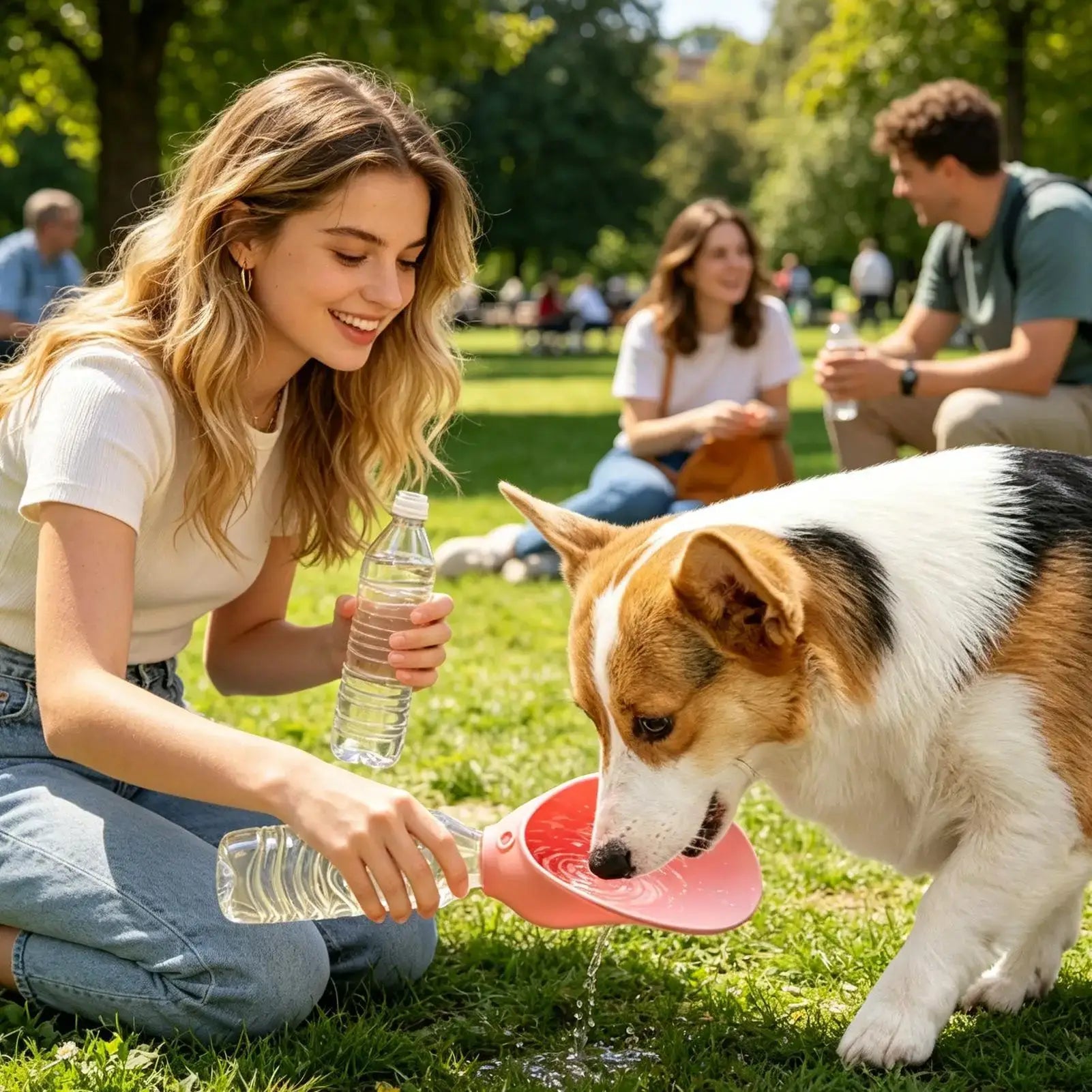 Dog Water Bottle Portable Foldable Dog Watering Container Puppy Water Dispenser for Pet Parents Animal Lovers Trainers Hiking