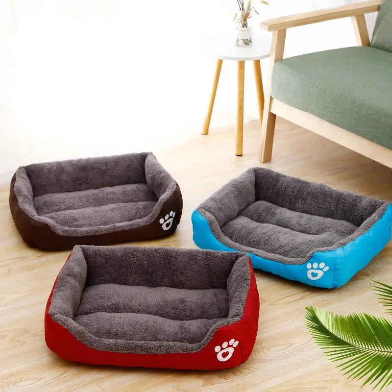 large dog bed house cozy square pet kennel bed for small medium large dogs, washable plush nest