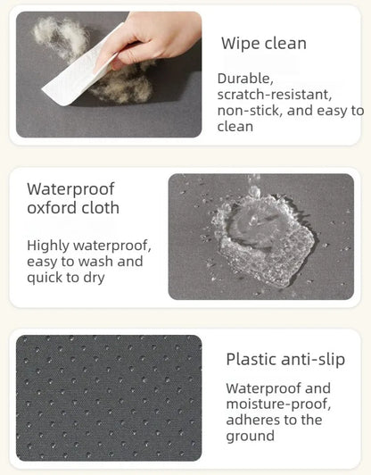 waterproof washable dog bed with oxford fabric, wipe clean surface, anti-slip bottom, and durable pet sleeping cushion