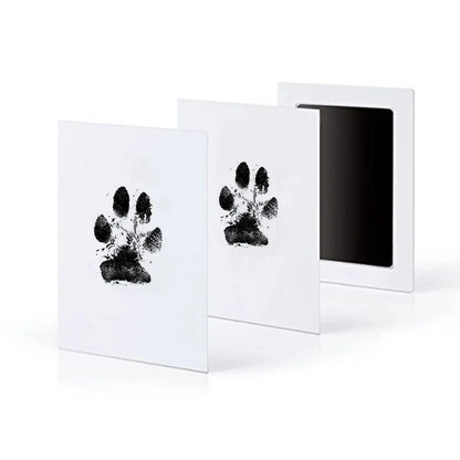 pet handprint and footprint kit for clean, mess-free pet paw print keepsake cards with clear black paw prints