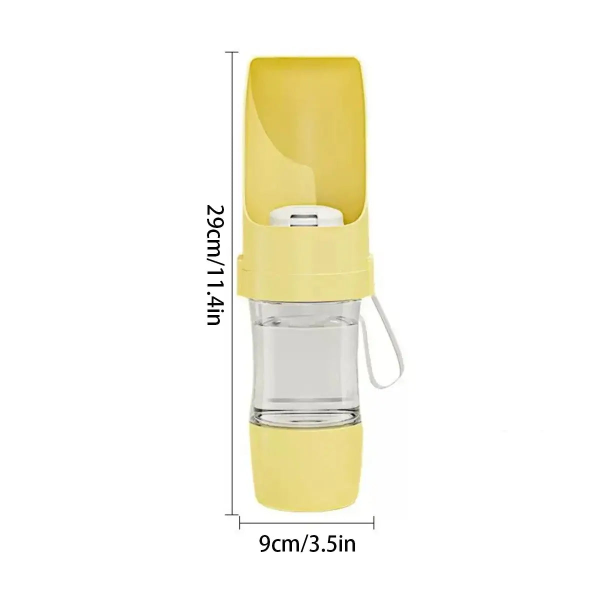 portable pet water bottle with food container yellow 500ml plastic dog travel feeder bowl for puppies and pets