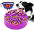 Purple slow feeder dog bowl with anti-gulping maze design for large, medium and small dogs, non-slip and fun feeding