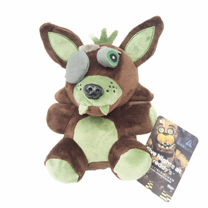 FNAF Freddy plush toy 18cm brown green stuffed animal bear rabbit game plush gift for kids, A30
