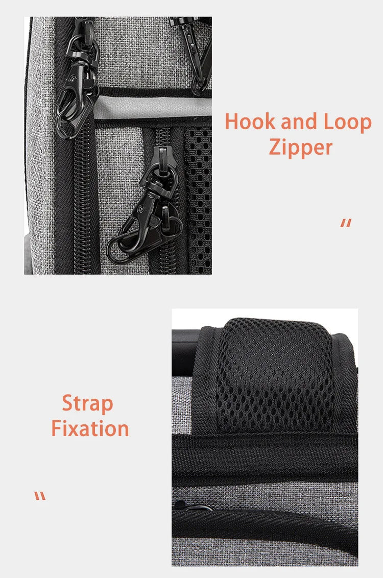 Pet Backpack Portable Breathable Outdoor Foldable Expandable Cat &amp; Dog Backpack Large Capacity Oxford Cloth Cat Carrying Bag