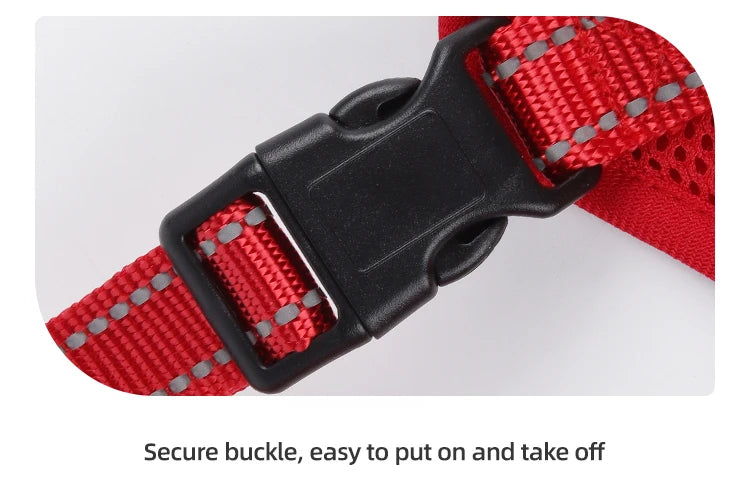 reflective dog harness and leash set red vest harness with secure buckle for small and medium dogs