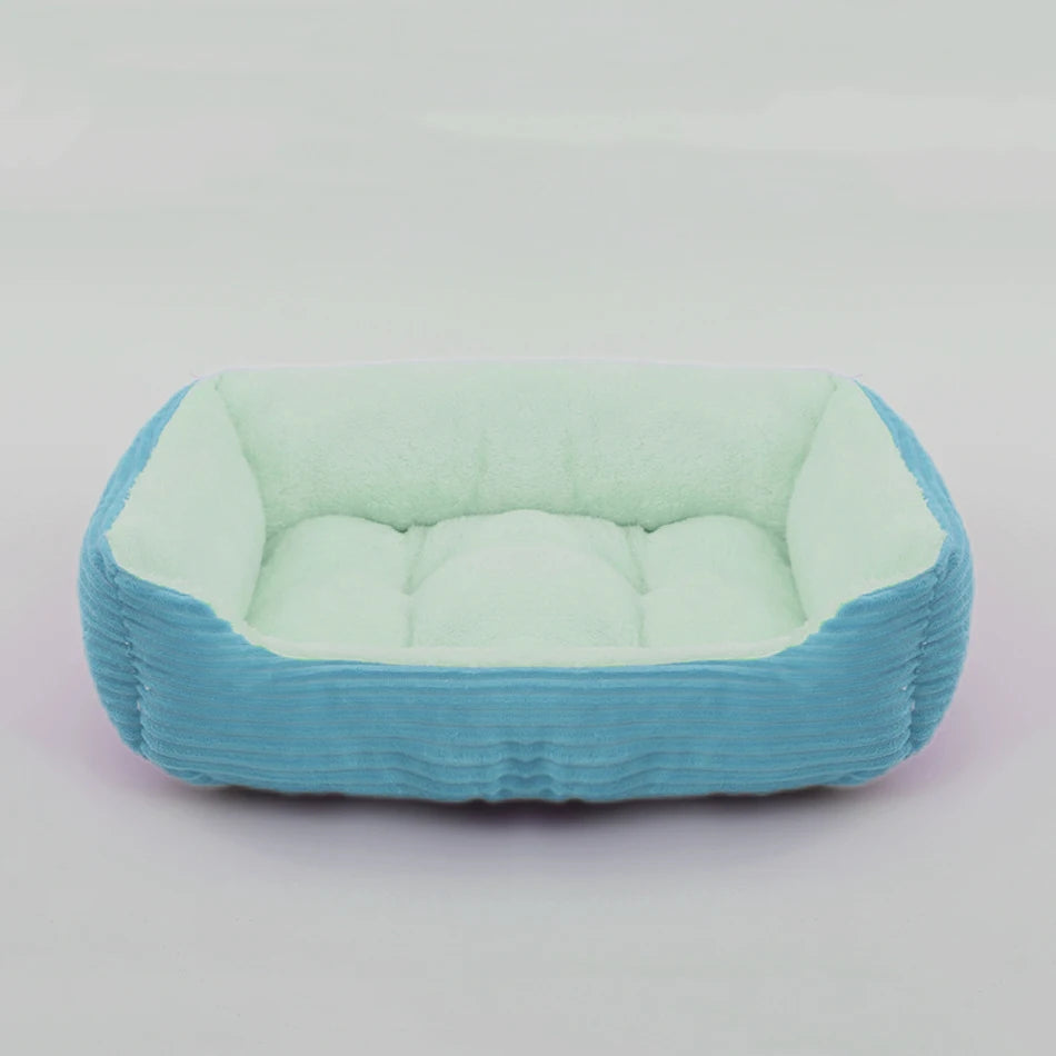 calming dog bed plush square pet sofa bed for small and medium dogs and cats, soft winter kennel cushion