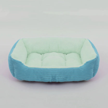 calming dog bed plush square pet sofa bed for small and medium dogs and cats, soft winter kennel cushion