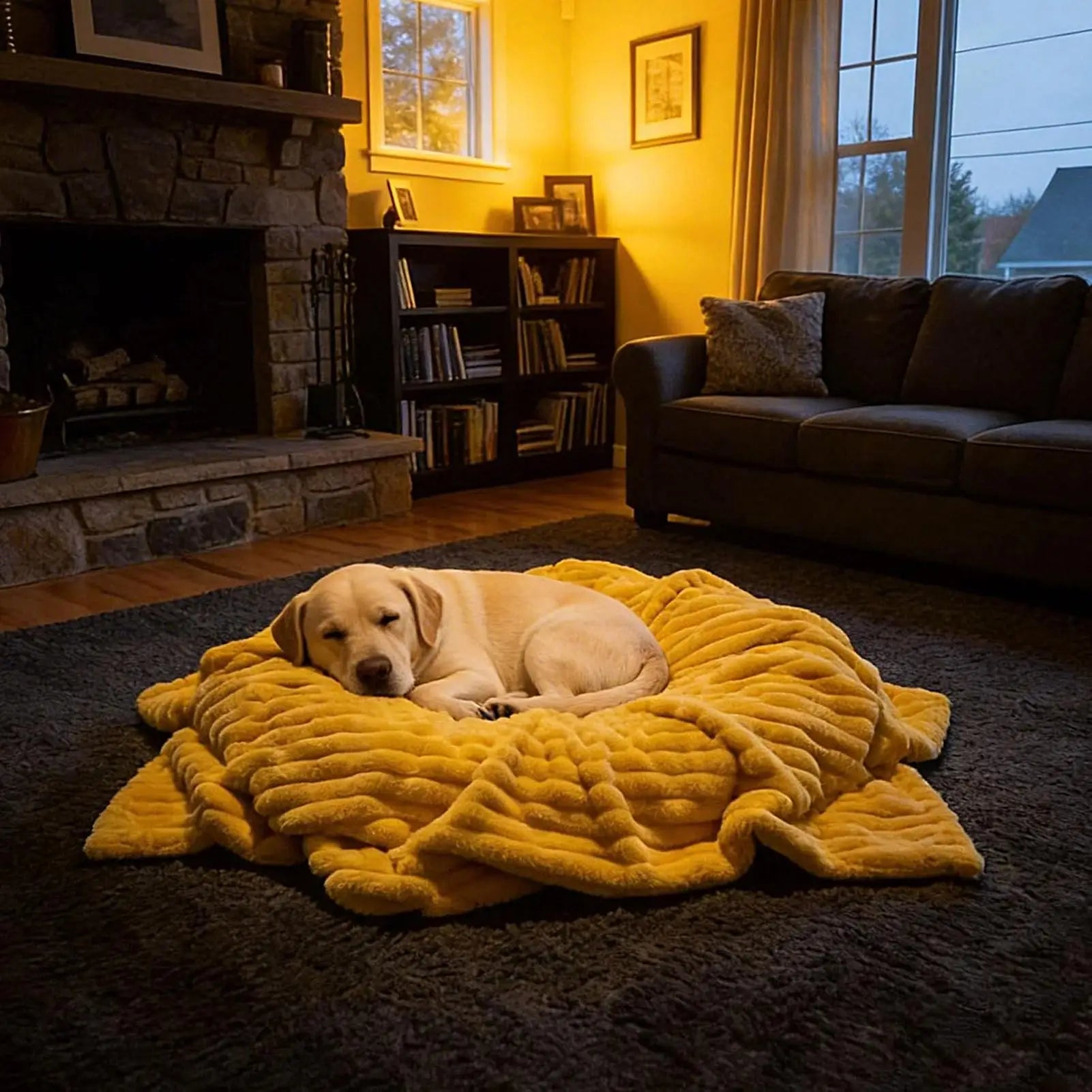 washable pet blanket for dogs, soft warm comfort mat for crate, sofa, and indoor furniture protection