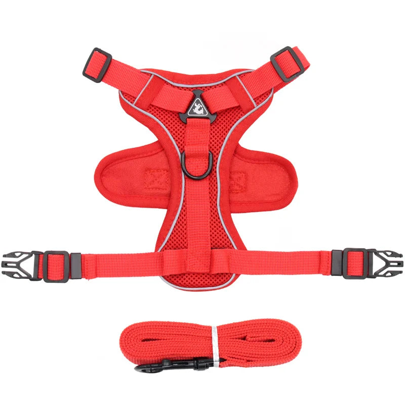 Fashion Reflective Cat Harness and Leash Sets Breathable Mesh Pet Harnesses for Small Dogs Cats Kitten Accessories Collier Chat