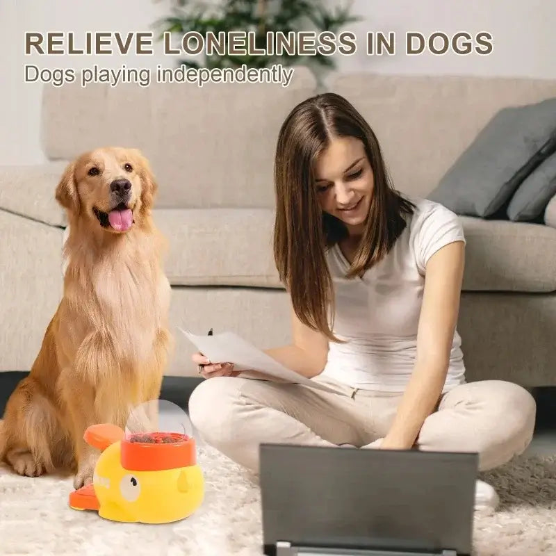 automatic cat treat dispenser interactive plastic pet feeder for cats and dogs, no battery needed, smart snack toy