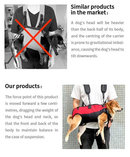 dog backpack carrier for hiking and biking with belly support, adjustable straps, and secure lifting for balanced pet transport