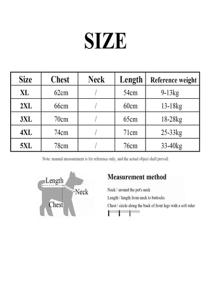 Size chart for Greyhound Clothes, Dog Winter Coat Pajamas Onesies Turtleneck Stretch Greyhound Apparel Pet Clothes.