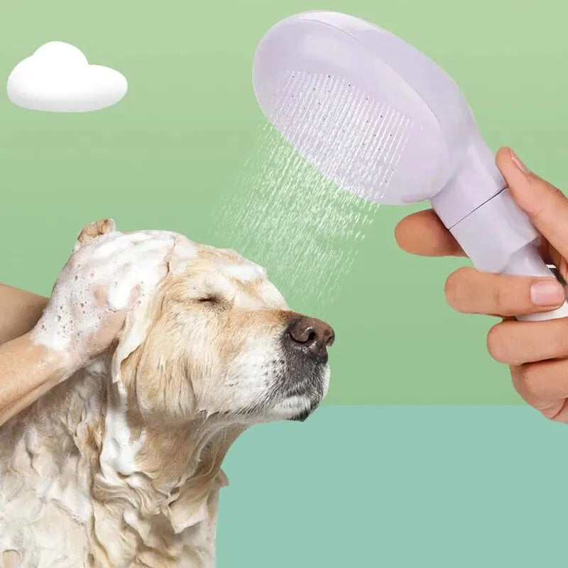 pet shower sprayer for dog bathing, handheld multifunctional pet cleaning and grooming tool with faucet connection