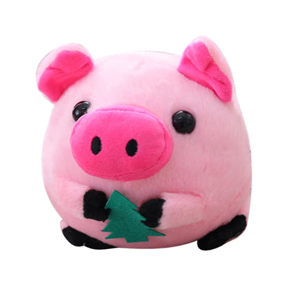 Pink pig interactive squeaky dog toy plush bouncing ball for small and medium dogs, bite resistant, self-moving