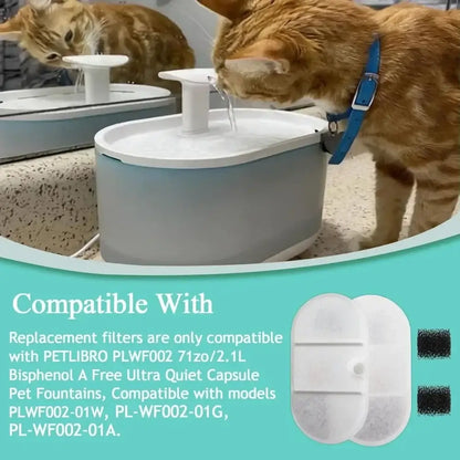 PETLIBRO PLWF002 replacement filters for 2.1L Capsule pet fountain, compatible with sponge filter system and cats drinking water