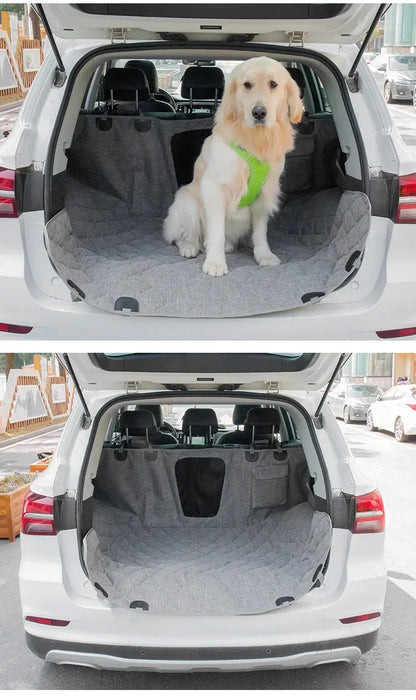 waterproof dog car seat cover for back seat hammock with pet safety cushion in SUV trunk