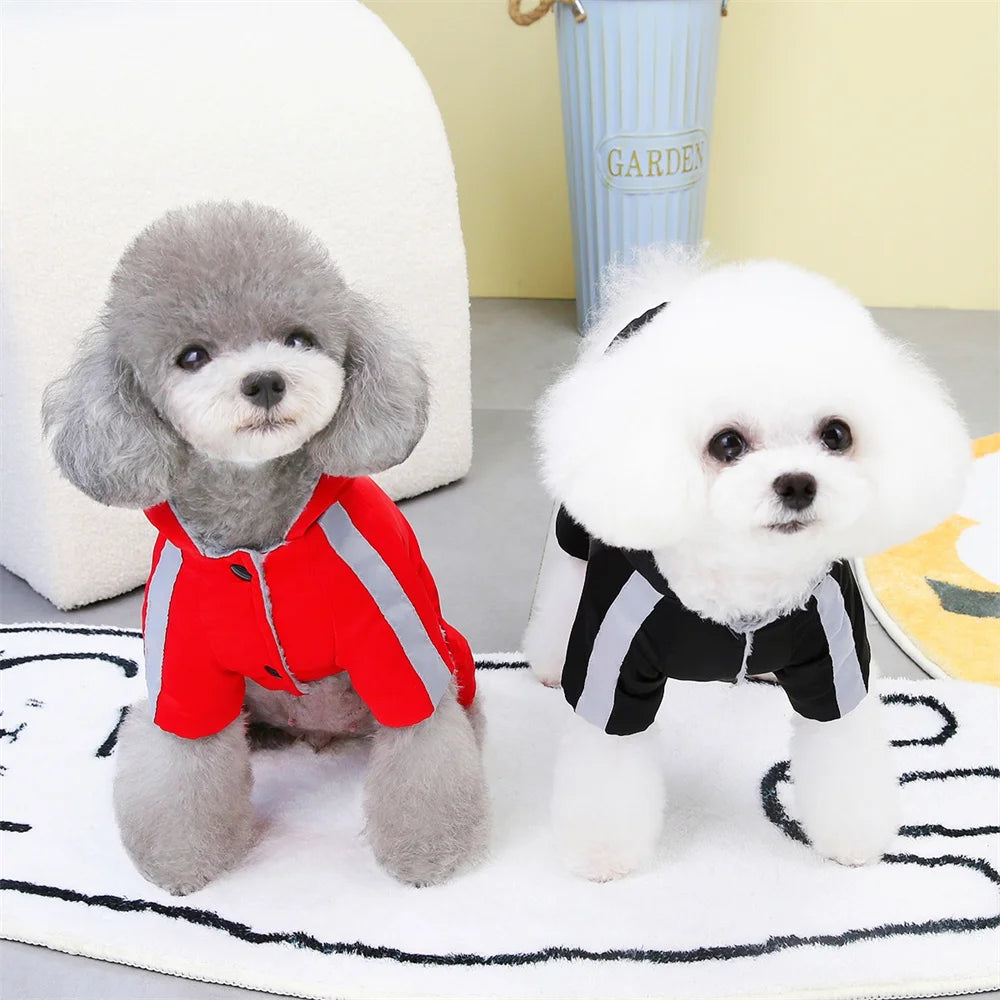 Thicken Warm Dog Jumpsuit Winter Pet Dogs Clothes for Chihuahua Coat Waterproof Hoodie Puppy Overalls Poodle Jacket Pet Apparel.