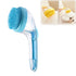 pet bath brush with shampoo dispenser blue silicone long handle grooming brush for dogs and cats, one size, color E