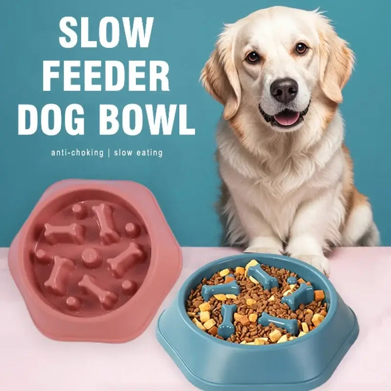 Slow feeder dog bowl anti-choking puzzle bowl for dogs, anti-slip pet slow eating feeder
