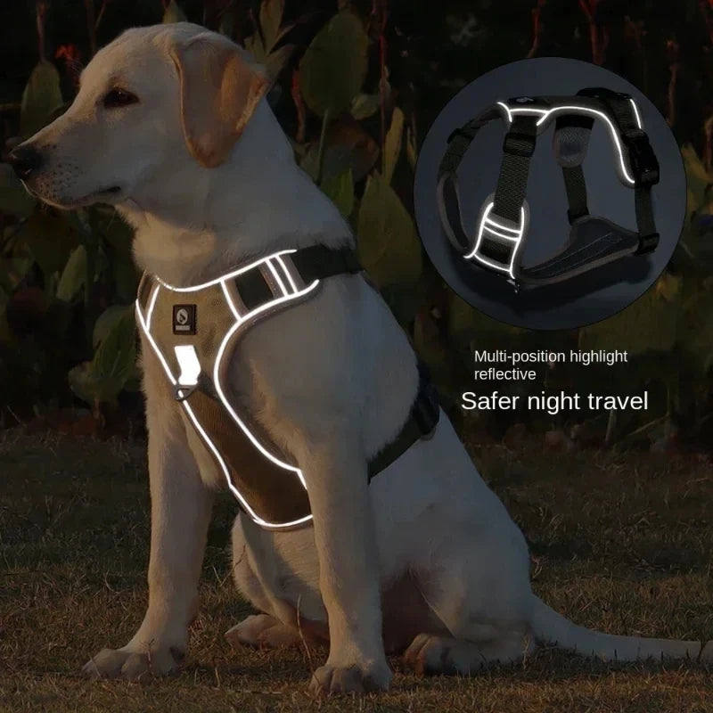 Dog Harness Reflective Midium Large Dogs Tactical Vest Big 1680D Waterproof Oxford Cloth Dog Harnesses Pet Accessoires Supplies