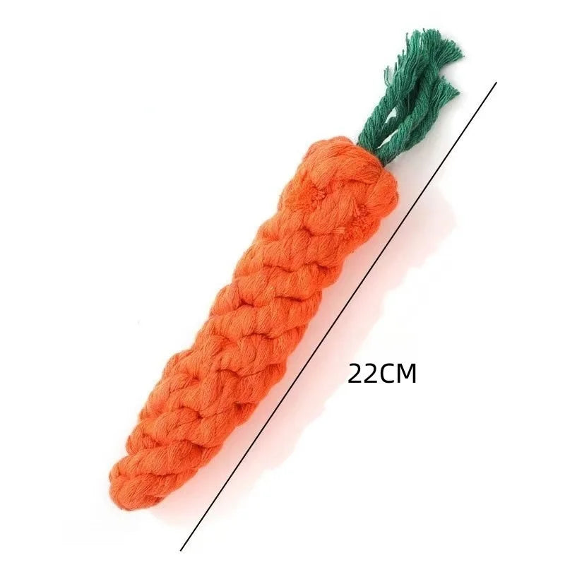 indestructible pet chew toy for aggressive chewers orange 22cm braided plush carrot rope dog chew squeak toy