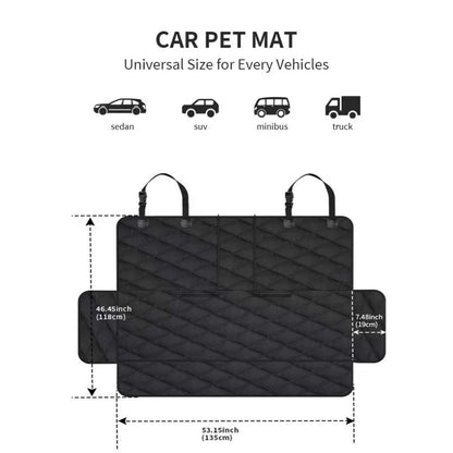 waterproof dog car seat cover universal pet travel mat for sedan, SUV, minibus, and truck with armrest protection