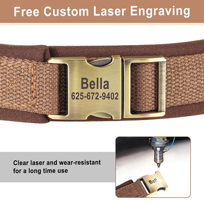 personalized nylon dog collar with free engraving, adjustable anti-lost custom pet ID collar for small medium large dogs