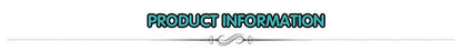 Product information header banner with decorative divider