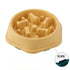 Yellow slow feeder dog bowl anti-choking puzzle pet dish with anti-slip base for small and medium dogs