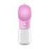 Pink 300ml leakproof dog water bottle for dogs and cats, portable travel feeder bowl for puppies, Pug, Chihuahua, Labrador