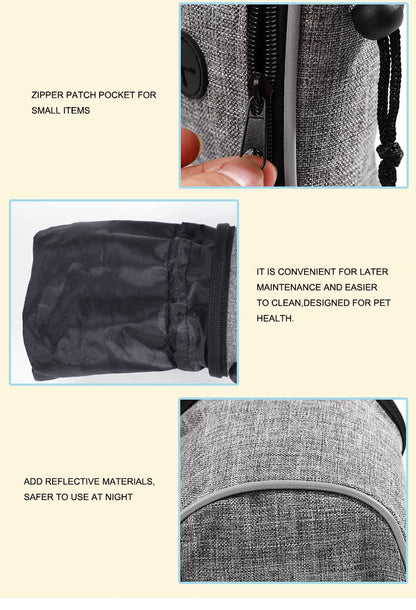 Dog Treat Training Pouch Easily Carries Pet Toys, Kibble, Treats Built In Poop Bag Dispenser Outdoor Dog Trainings Bag details
