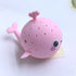 Pink baby whale bath toys squishy water-absorbing squeeze toy for kids, stress relief swimming play toy