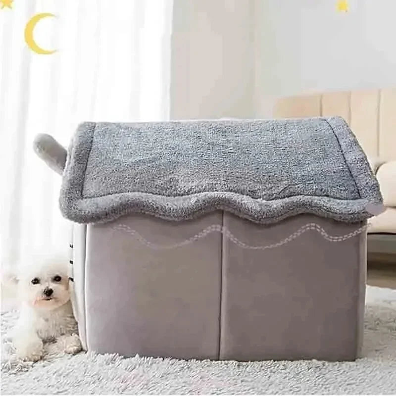 indoor warm dog house soft removable washable pet bed tent for small dogs and cats, four-season comfort