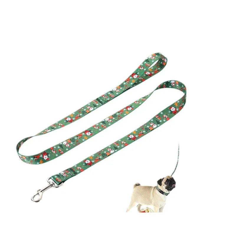 Printed Christmas Dog Collar Pet Collars Adjustable Dog Collars Strong and Durable for Medium Large Dog Collars Pet Accessories