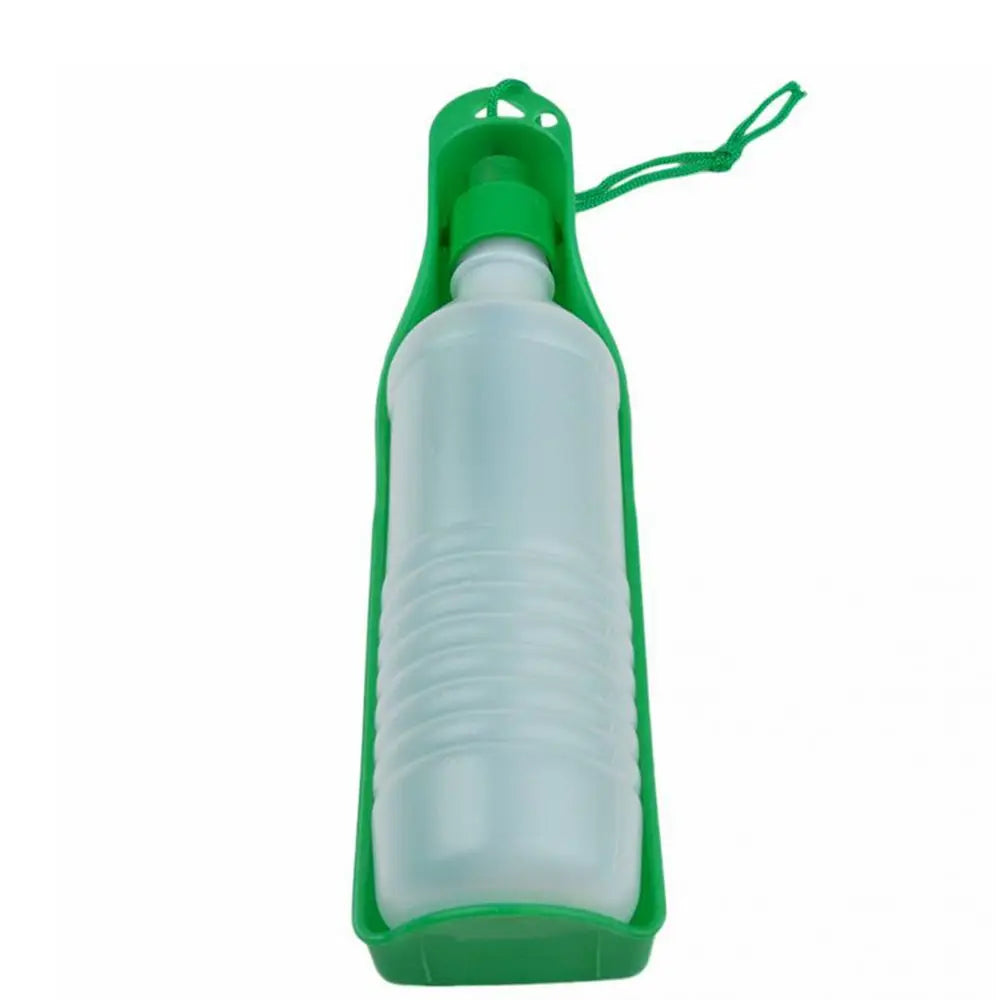 portable pet water bottle for dogs green 500ml travel cup with drinking bowl dispenser for small and large pets
