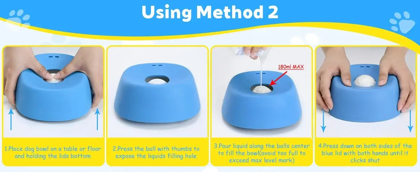 slow feeder dog bowl for dogs, blue anti-choking lick toy for liquid treats, bone broth, and yogurt