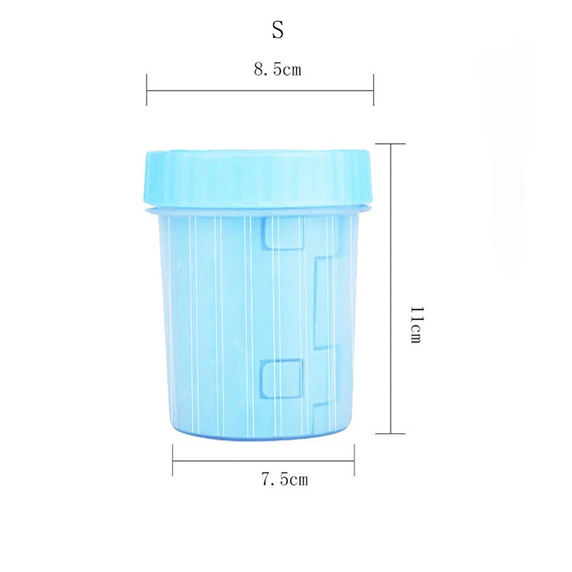 automatic pet paw cleaning cup blue portable dog paw washer 11cm tall for easy paw cleaning after walks